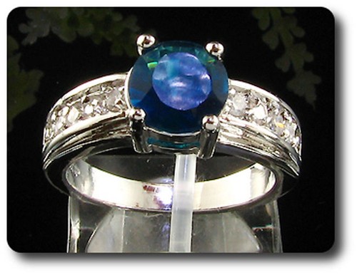 Bague saphir bleu - 1x8, mm